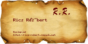 Ricz Róbert névjegykártya